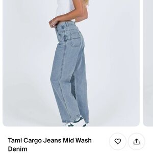 Tami Cargo Jeans Mid Wash Denim